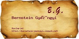 Bernstein Gyöngyi névjegykártya